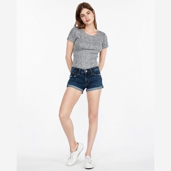 ✨ Low Rise Flip Hem Denim Shortie✨ - Picture 2 of 3